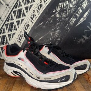 Reebok Black and White Athletic Shoes with Red Highlights